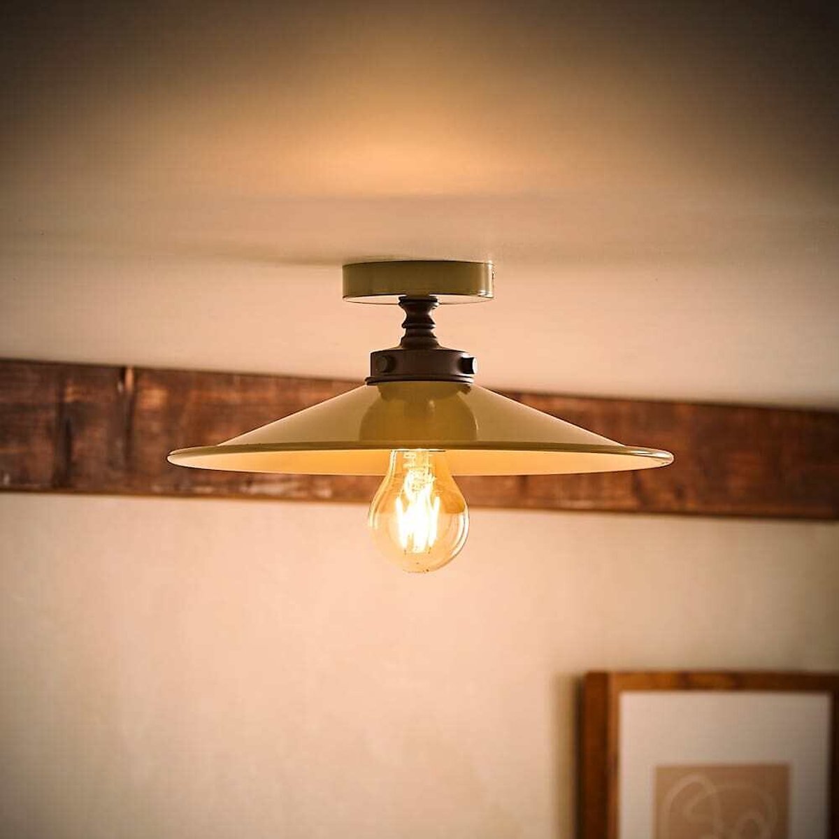 Hadley Rolled Edge Flush Ceiling Light green, SO'HOME
