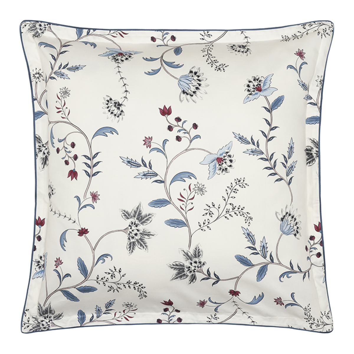 Taie d'oreiller imprimée en satin de coton bio, JARDIN D'HIVER blanc, ALEXANDRE TURPAULT