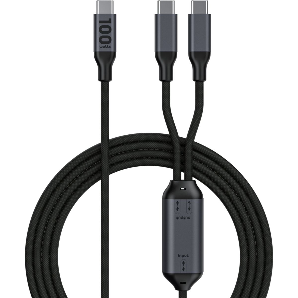 CABLE 1.5M 100W 2 en 1 USB-C vers x2 USB-C couleur unique, ESSENTIEL B