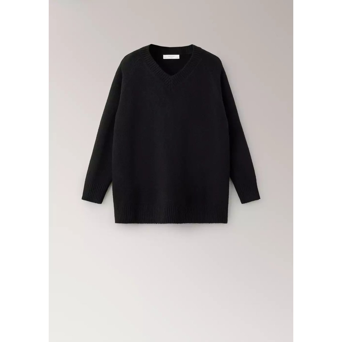 Pull de pyjama en maille à col V noir, MANGO