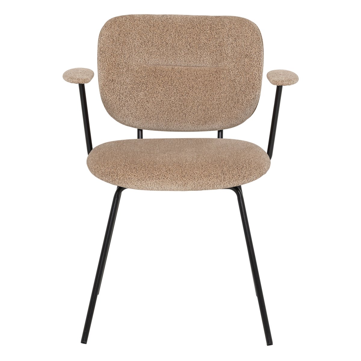 Lot de 2 chaises de salle à manger en chenille tissée BRINT sable, WOOOD