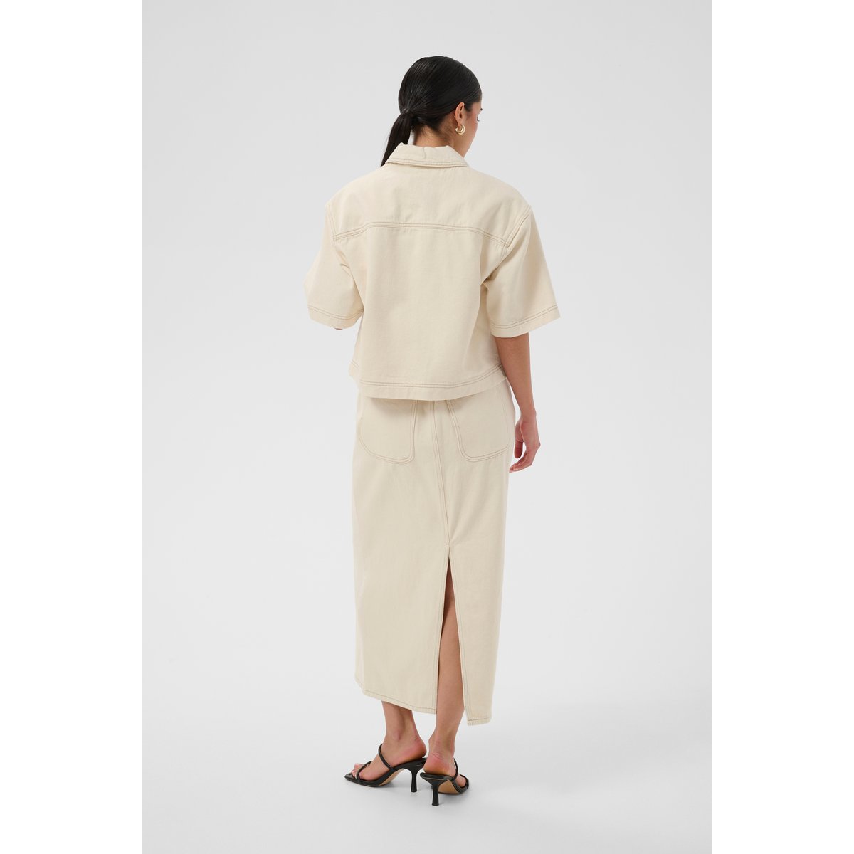 Chemise en jean blanc off white washed, KAFFE