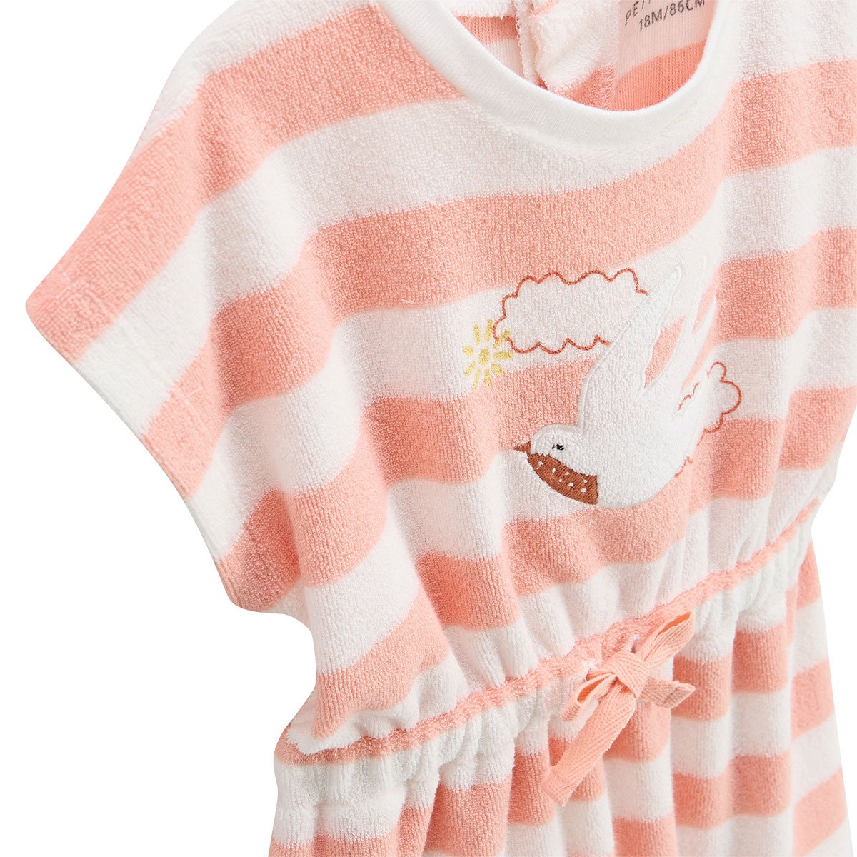 Robe enfant en éponge + headband Honfleur corail, PETIT BEGUIN