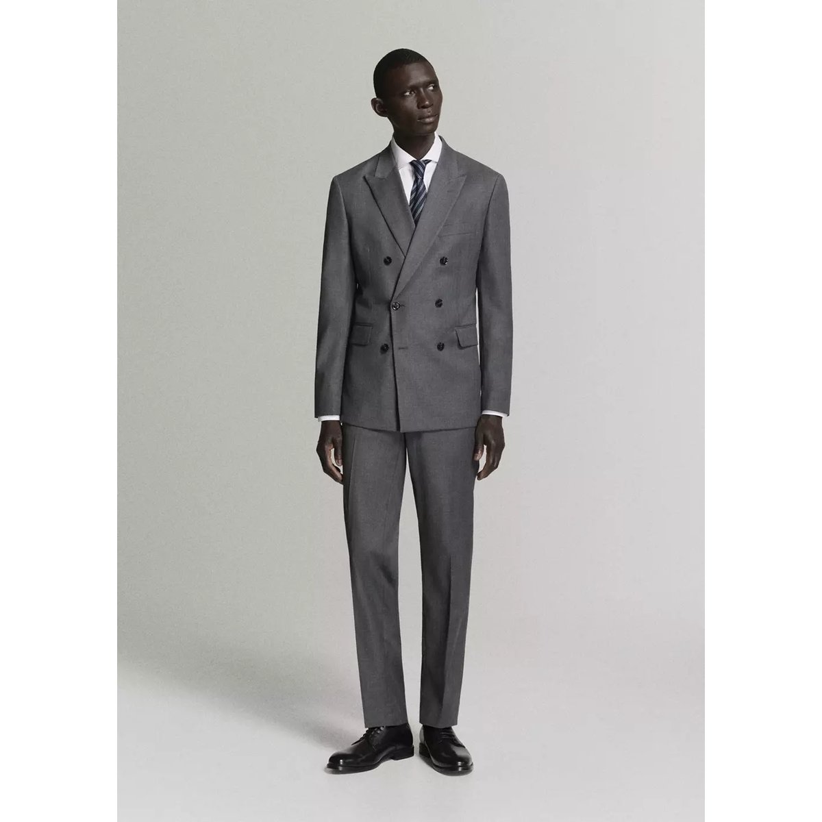 Pantalon costume Monaco slim-fit gris chiné moyen, MANGO MAN