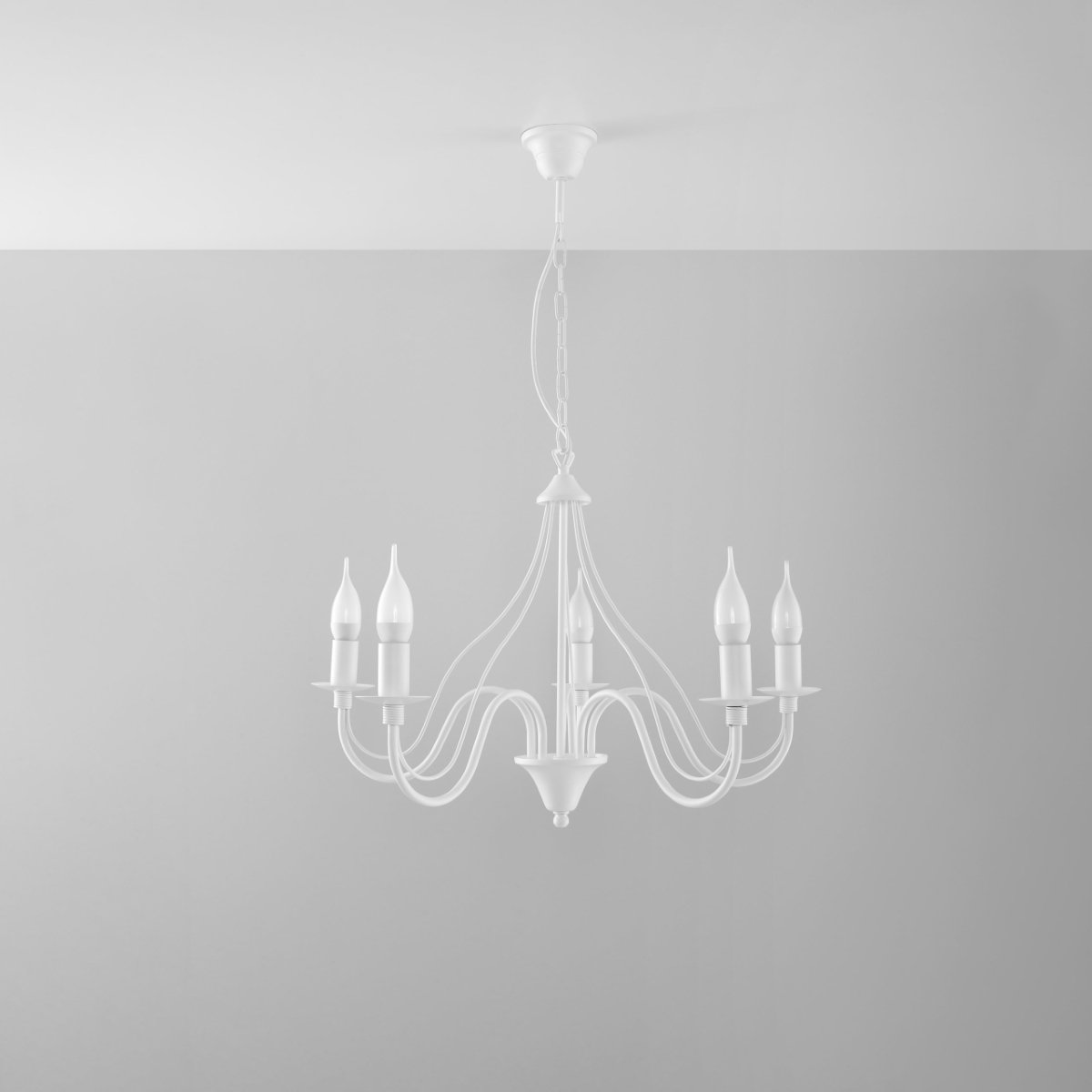 Lustre Acier Blanc E14 5 Minerwa blanc, EDEN
