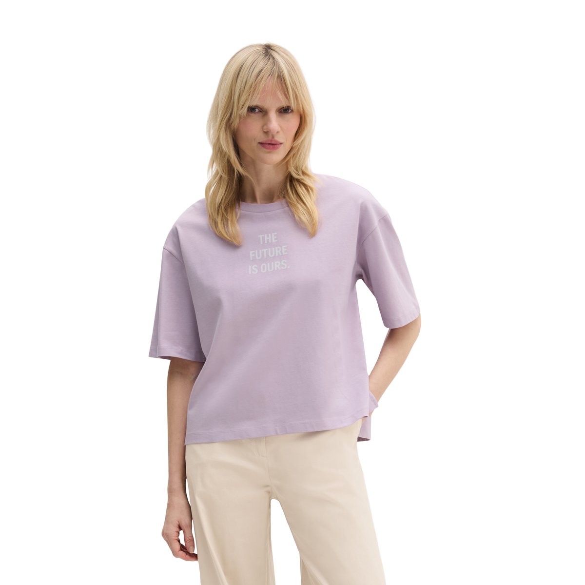 Woman's Day T-shirt régulier en pur coton bio lilas, MARC O'POLO