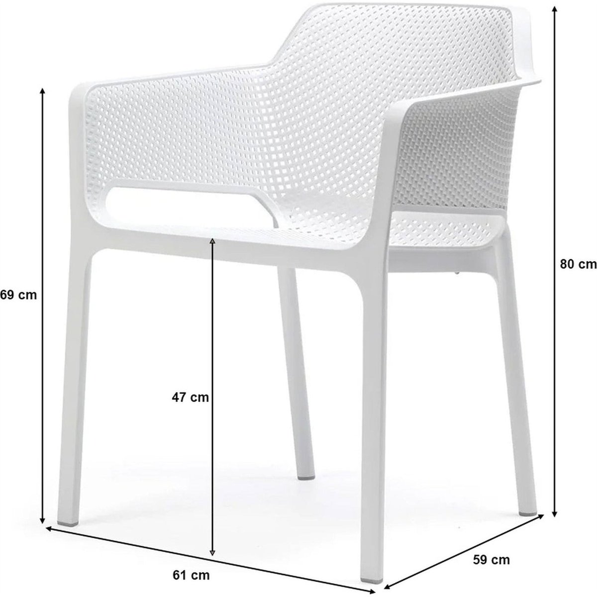 Chaise de jardin ajourée avec accoudoirs NET brun, RECOLLECTION