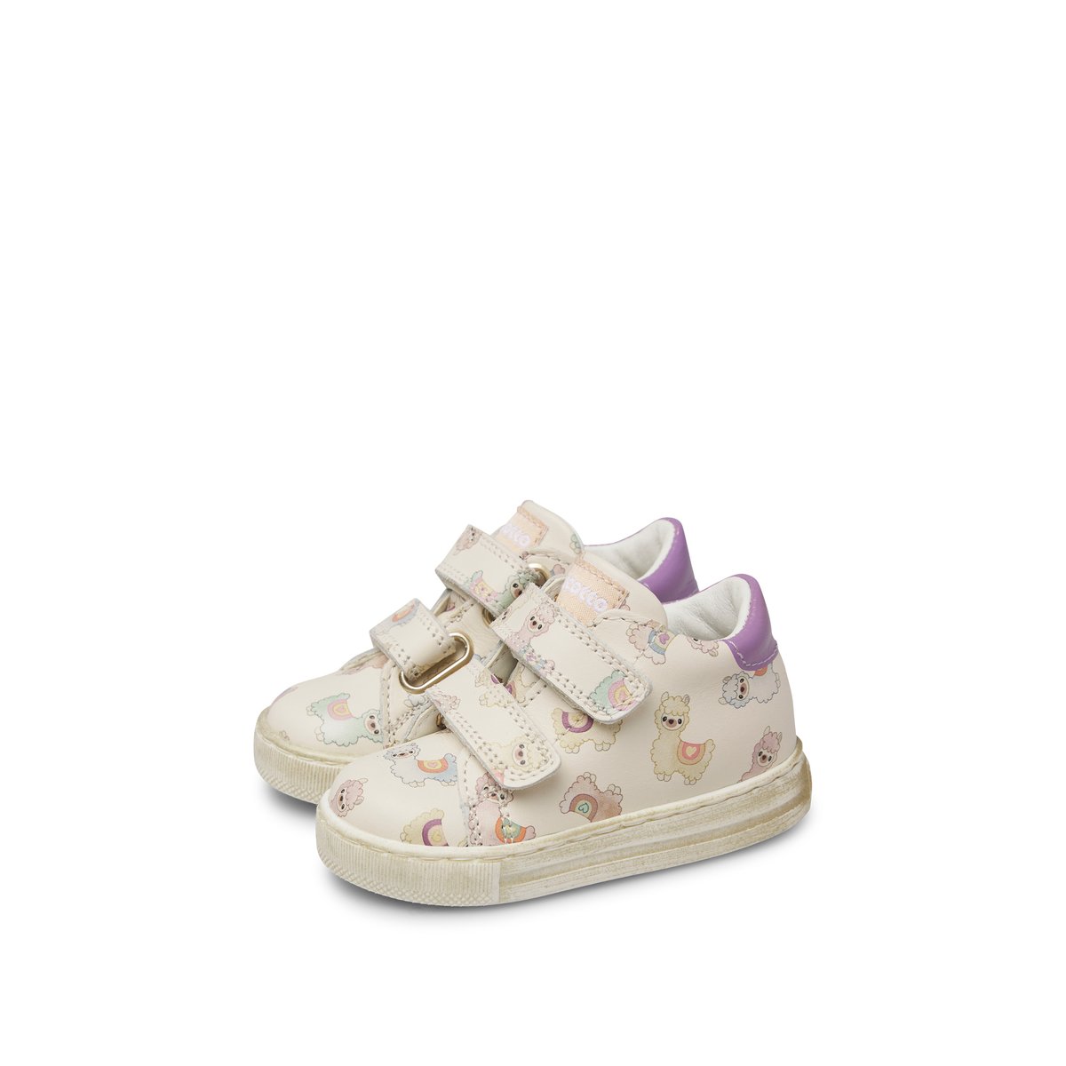 Baskets en cuir WOMPA VL blanc-lilas-, FALCOTTO