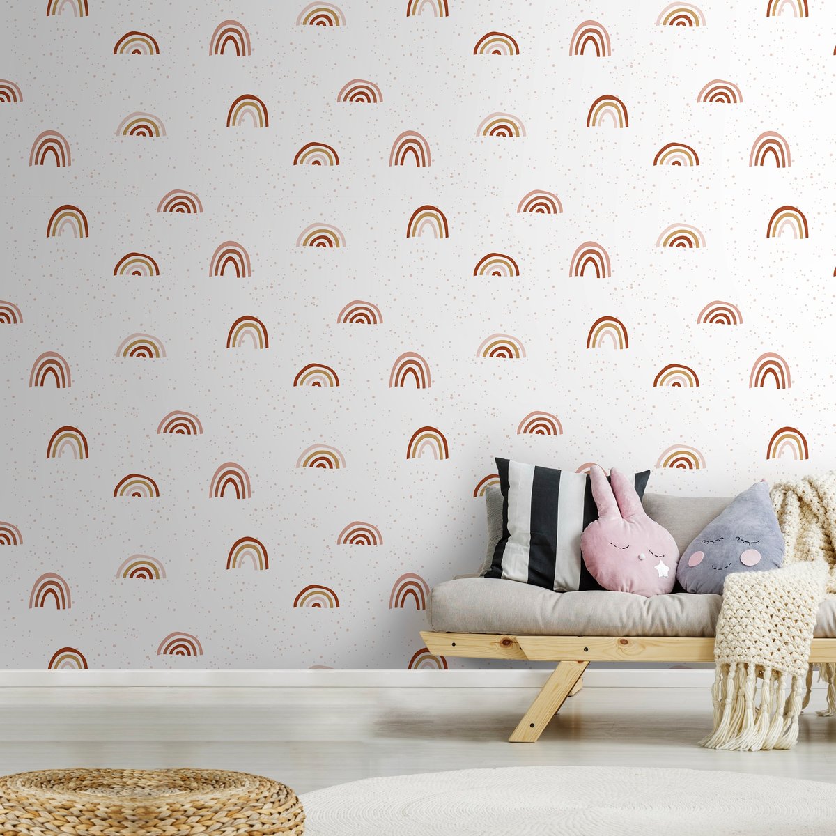 Papier peint foncé enfant ARCS EN CIEL blanc, SUPERFRESCO EASY