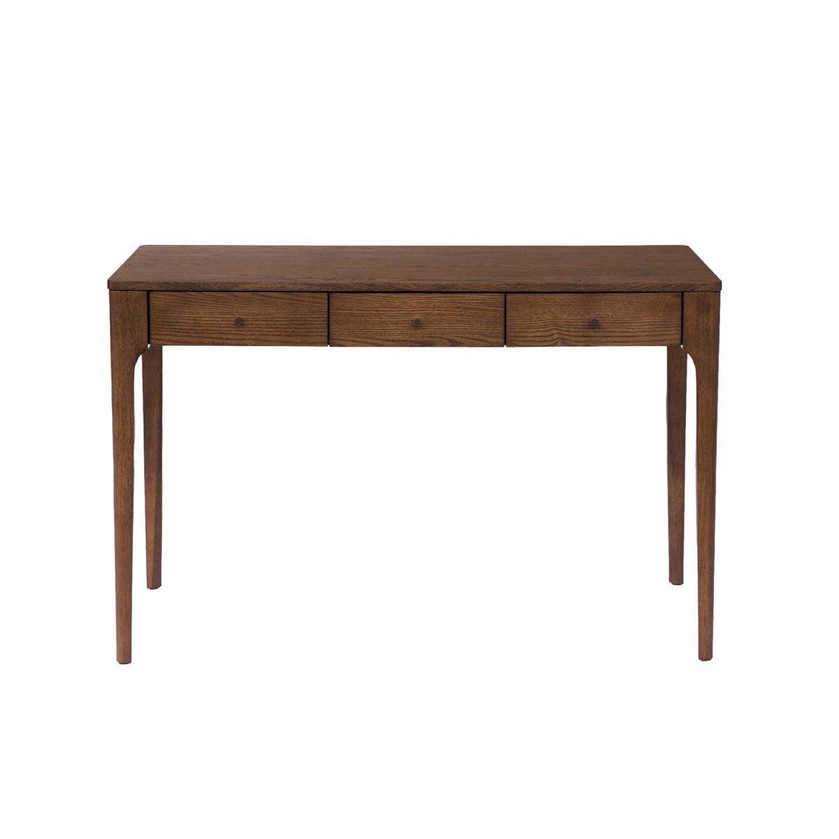 Bureau bois d'hévéa placage frêne 3 tiroirs SIDONIE noyer, SWEEEK