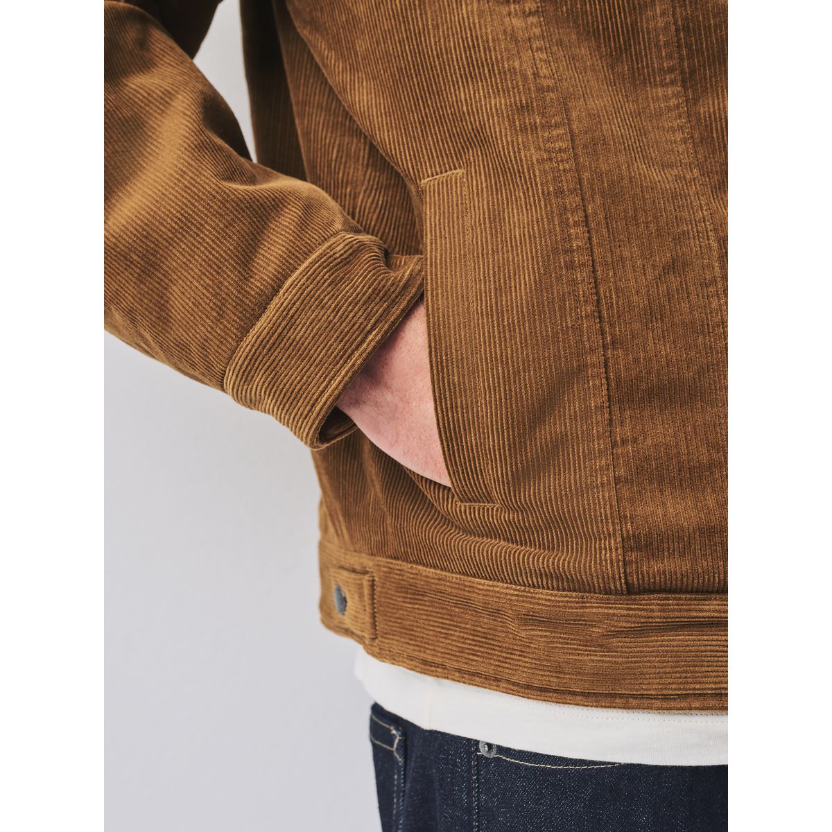 Veste camionneur velours côtelé/peau lainée marron fauve, NEXT