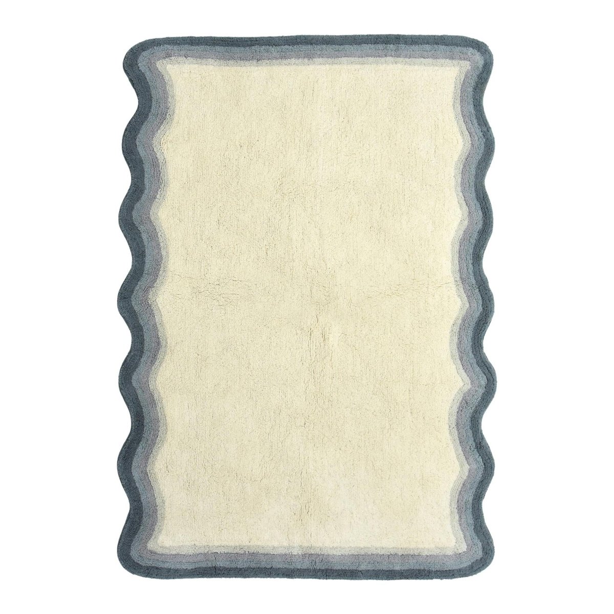 Tapis enfant en coton BISCUIT bleu naturel, AFK LIVING