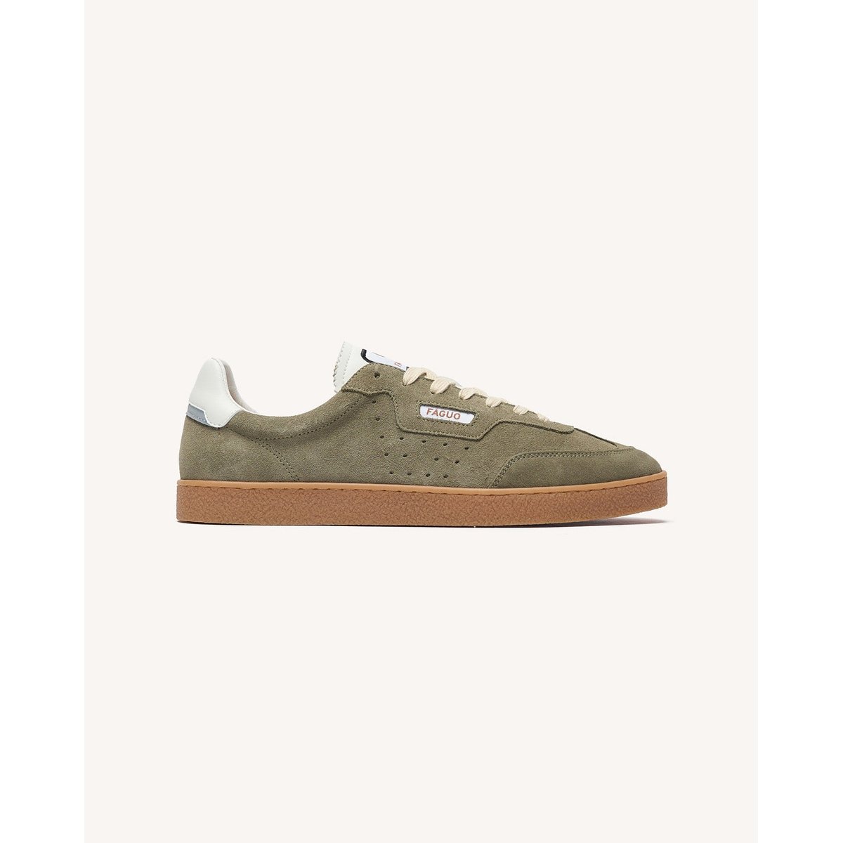 Baskets basses suede LUMBO kaki foncé, FAGUO