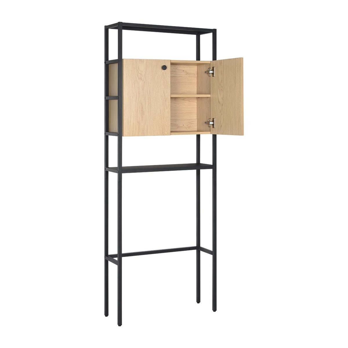 Meuble pont wc bois et métal Jamy noir, MOB IN