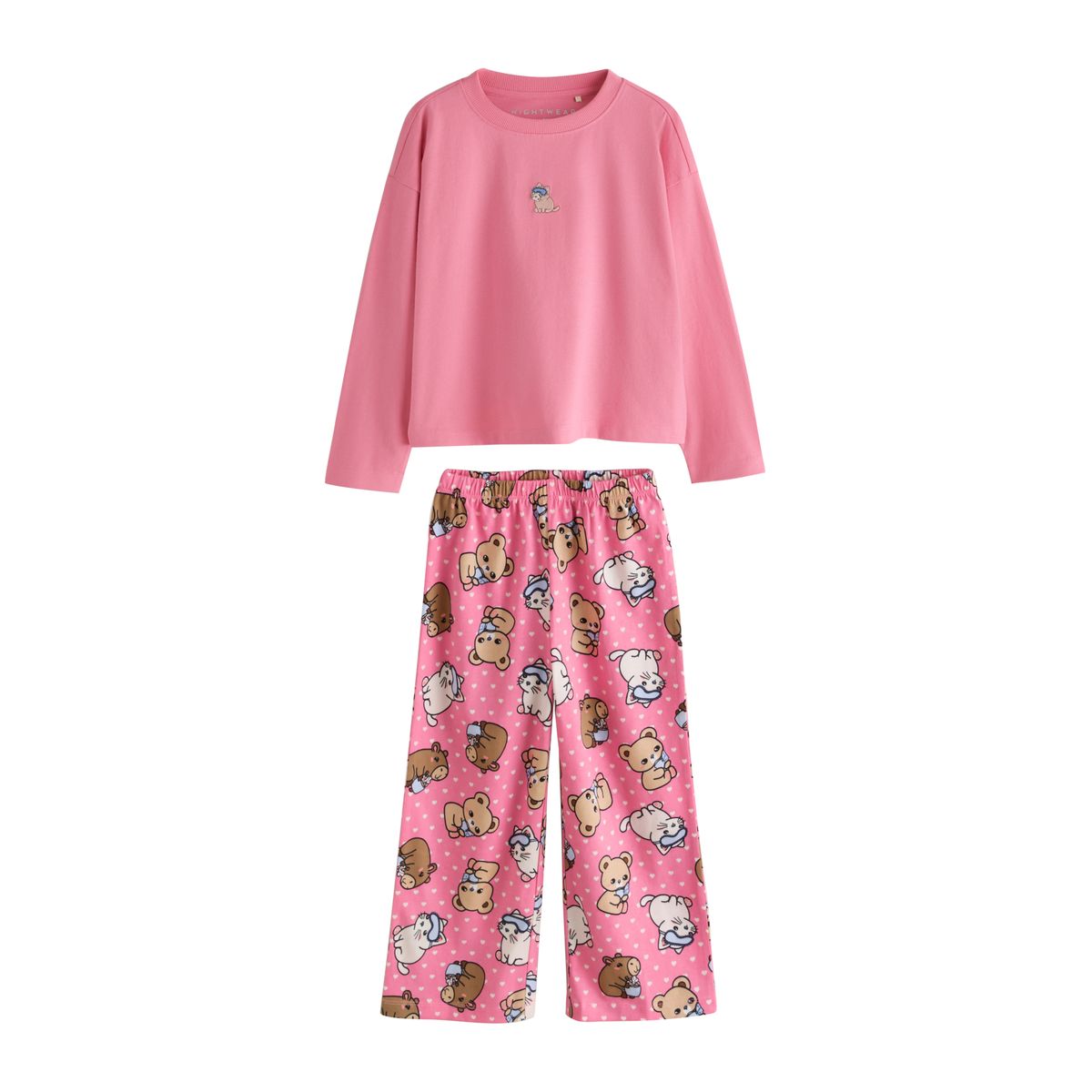 Pyjama long et large, lot de 3 rose/bleu, NEXT