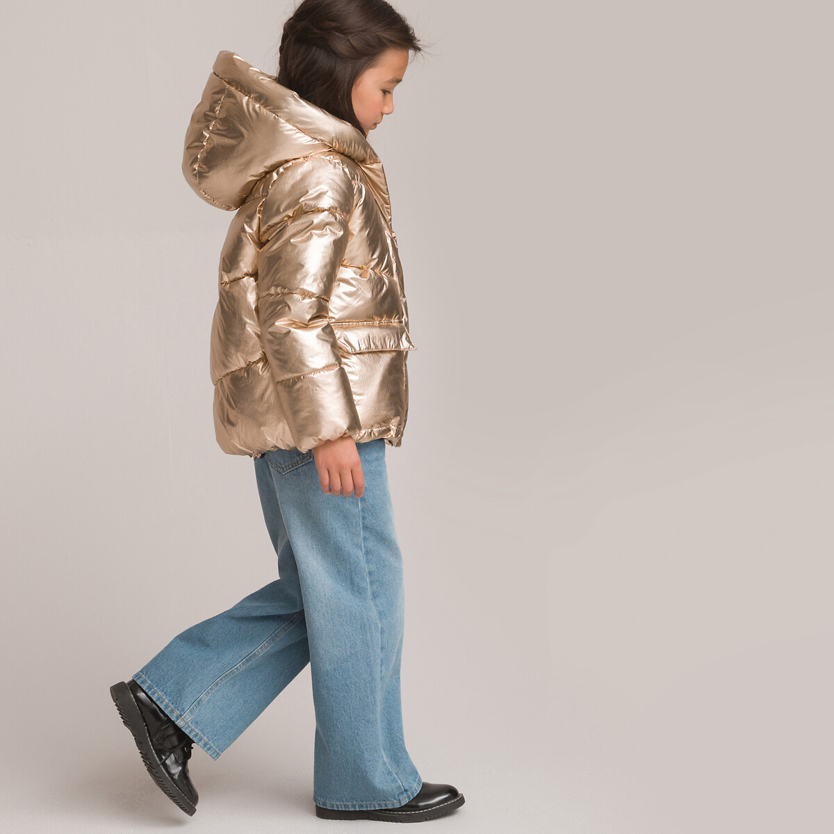 Warm Hooded Padded Jacket gold-coloured, LA REDOUTE COLLECTIONS