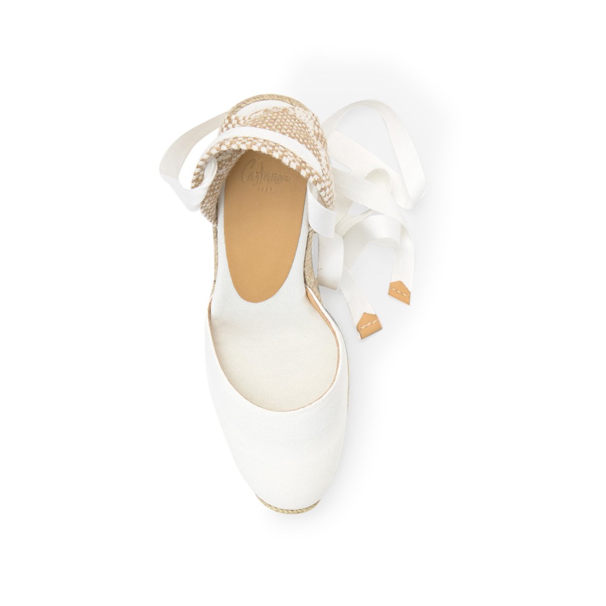 Espadrilles compensées à lacets avec plateforme tressée CARINA PLATFORM blanc, CASTANER