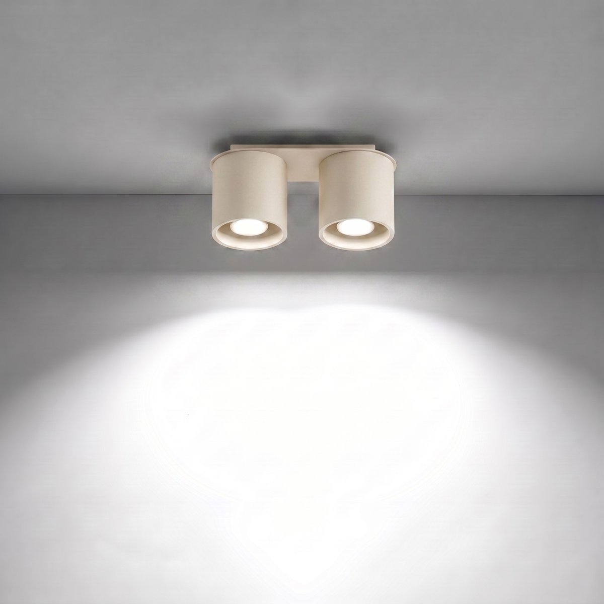 Plafonnier Aluminium Beige GU10 2 Orbis beige, EDEN