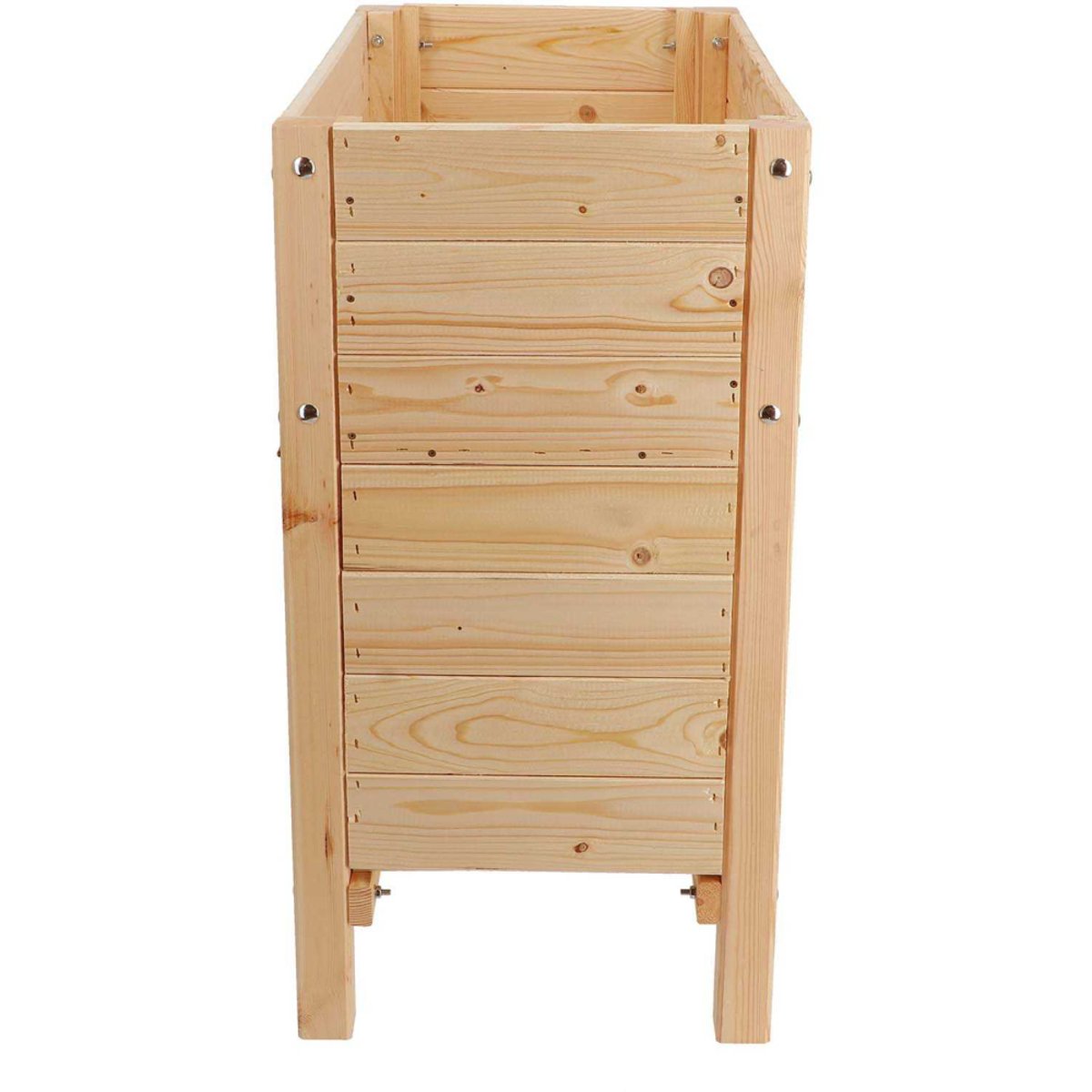 Carré potager avec espace de stockage en pin beige, JARDINDECO