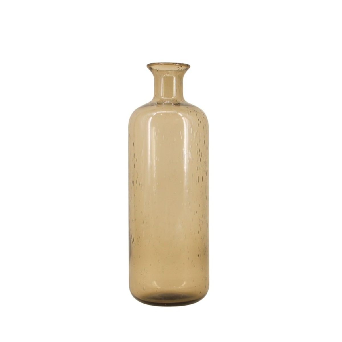 Vase en verre bulles, H30cm marron, ORNAMI
