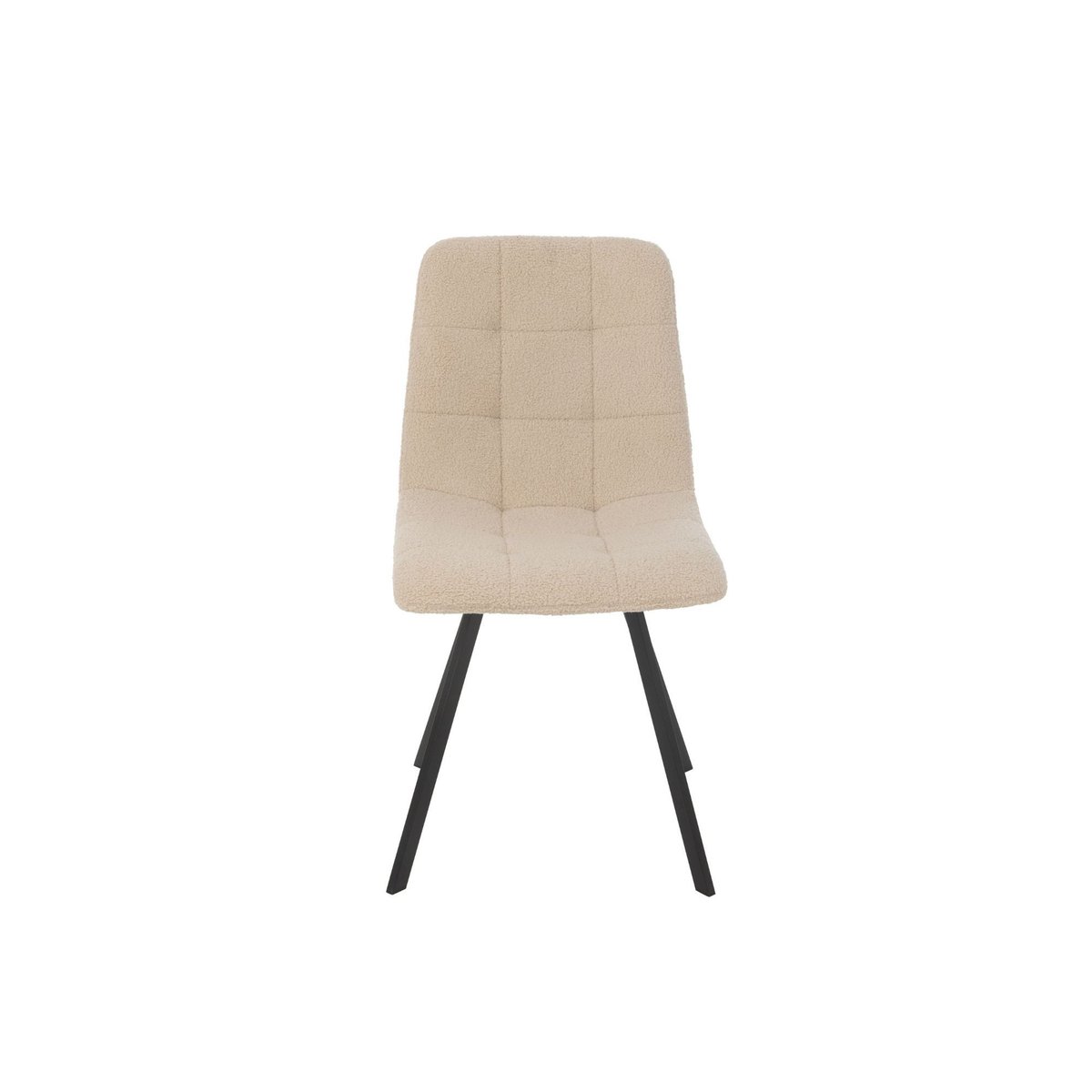 Chaises en métal noir et tissu bouclette (lot de 2) - OLIVIA crème, HELLIN, DEPUIS 1862