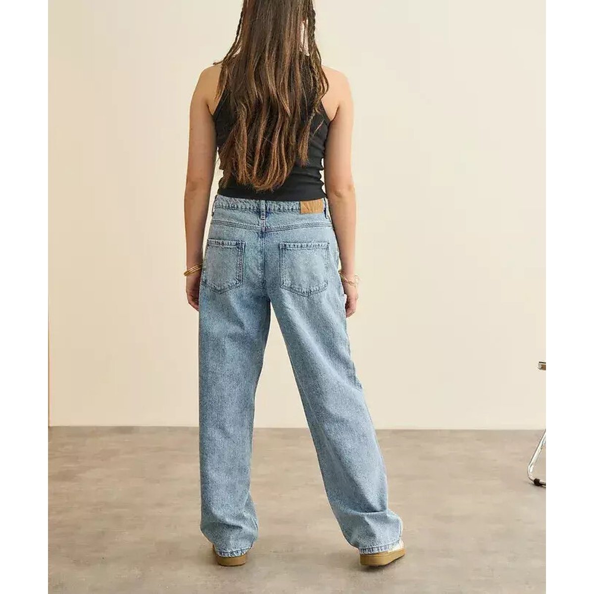 Jeans larghi a gamba larga denim blu , TAPE A L'OEIL