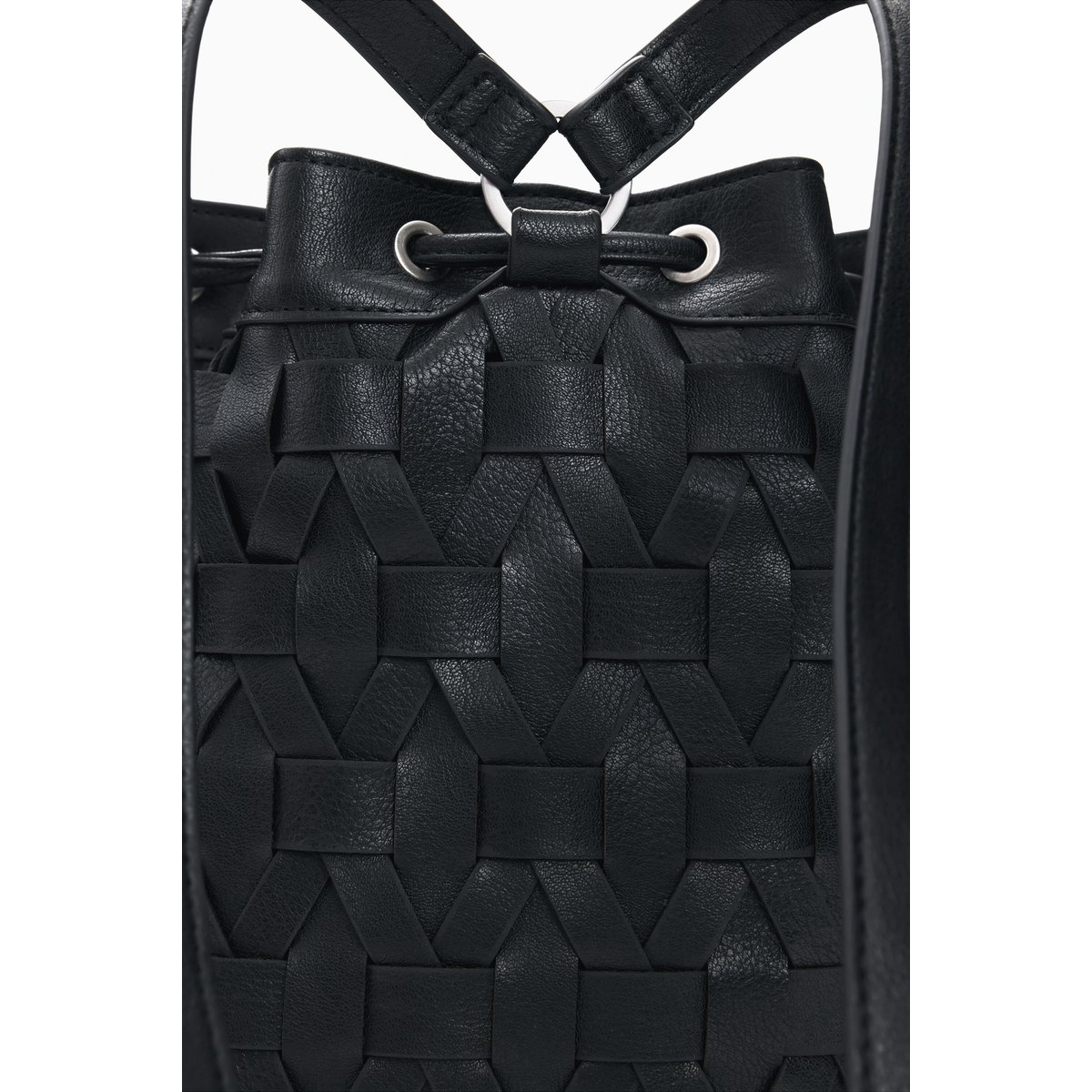 Sac à dos tressé noir, DESIGUAL