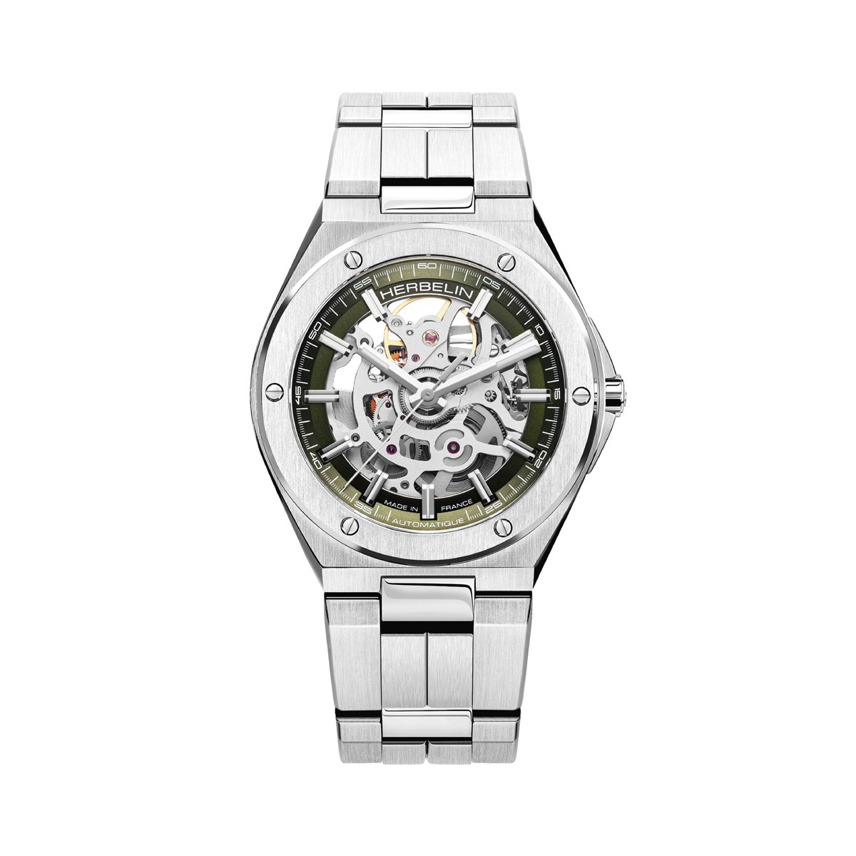 Montre Analogique CAP CAMARAT argenté kaki argenté, HERBELIN