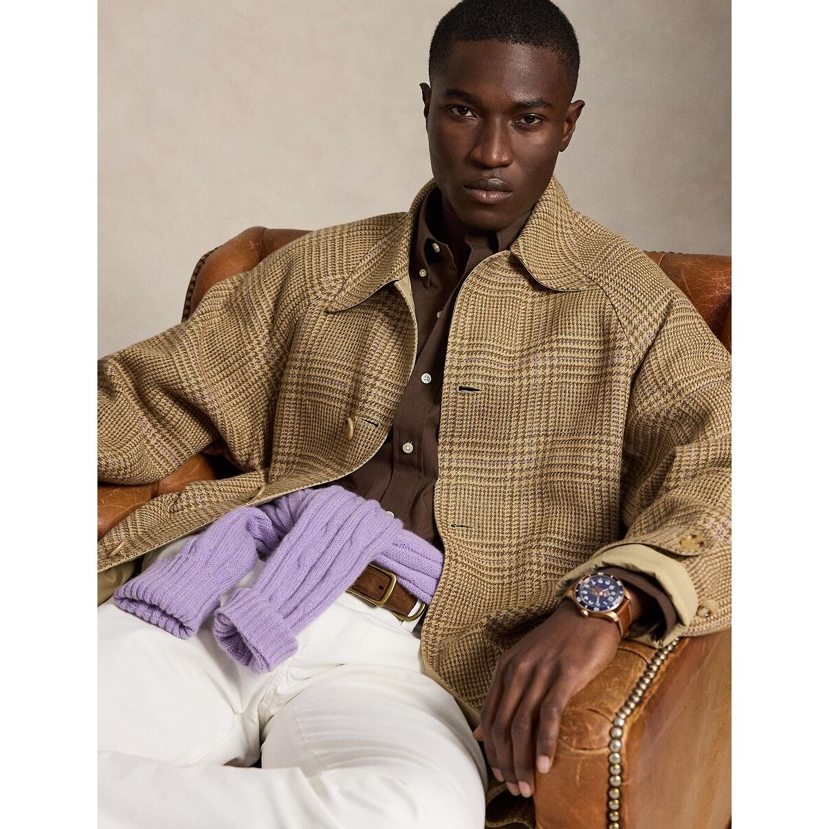 Chemise Custom Fit en popeline stretch muscade, POLO RALPH LAUREN