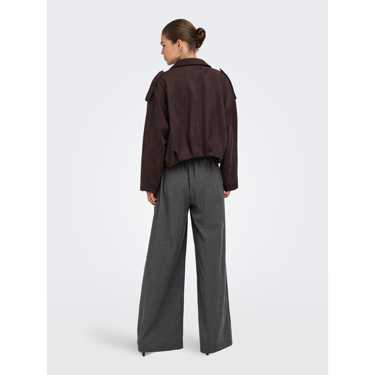 Pantalon À Jambe Large dark grey melange, ONLY
