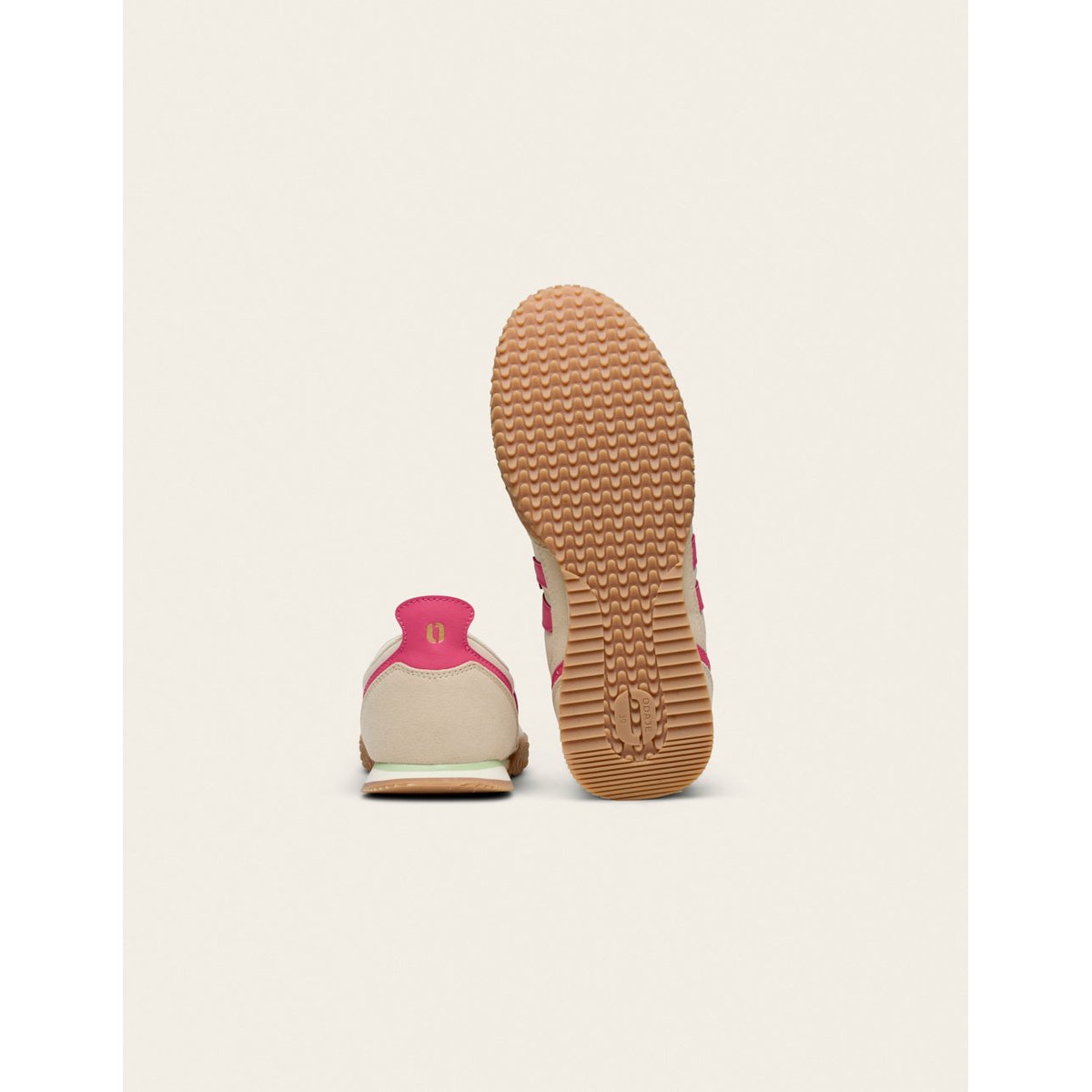 Baskets basses LAYRAS beige rose pistache, ODAJE