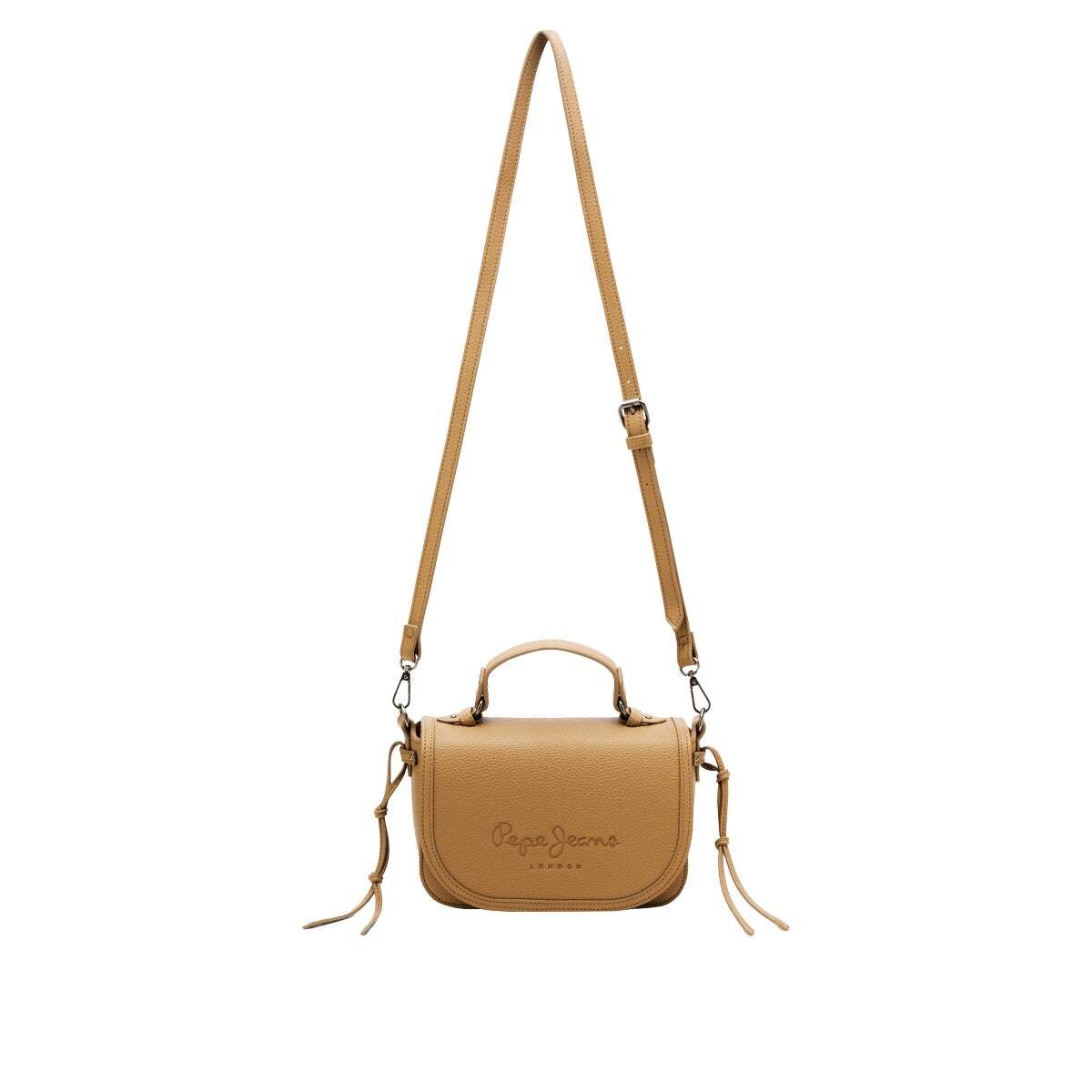 Sac Bandoulière À Rabat Effet Cuir beige nu, PEPE JEANS