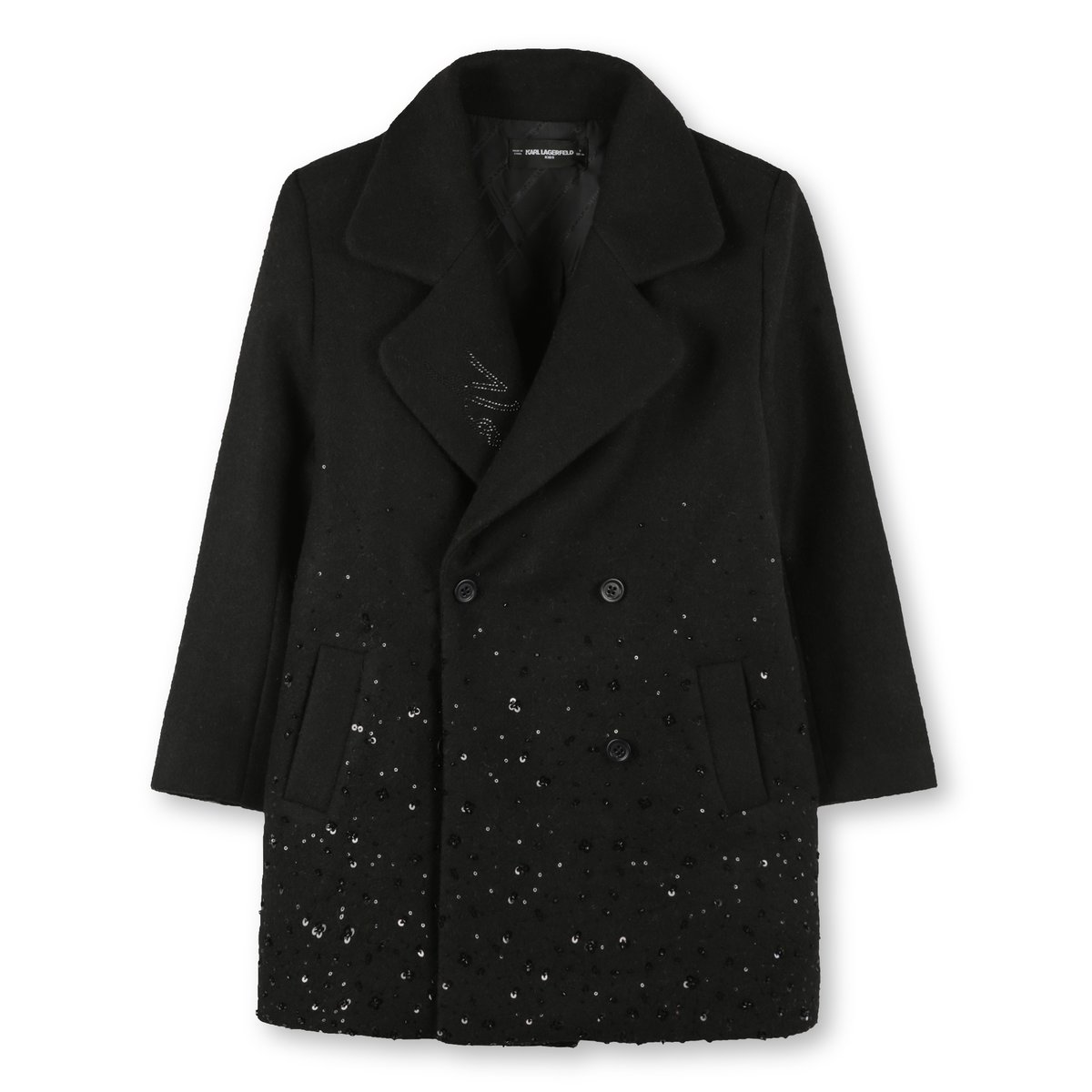 Manteau à fermeture boutonnière black, KARL LAGERFELD KIDS