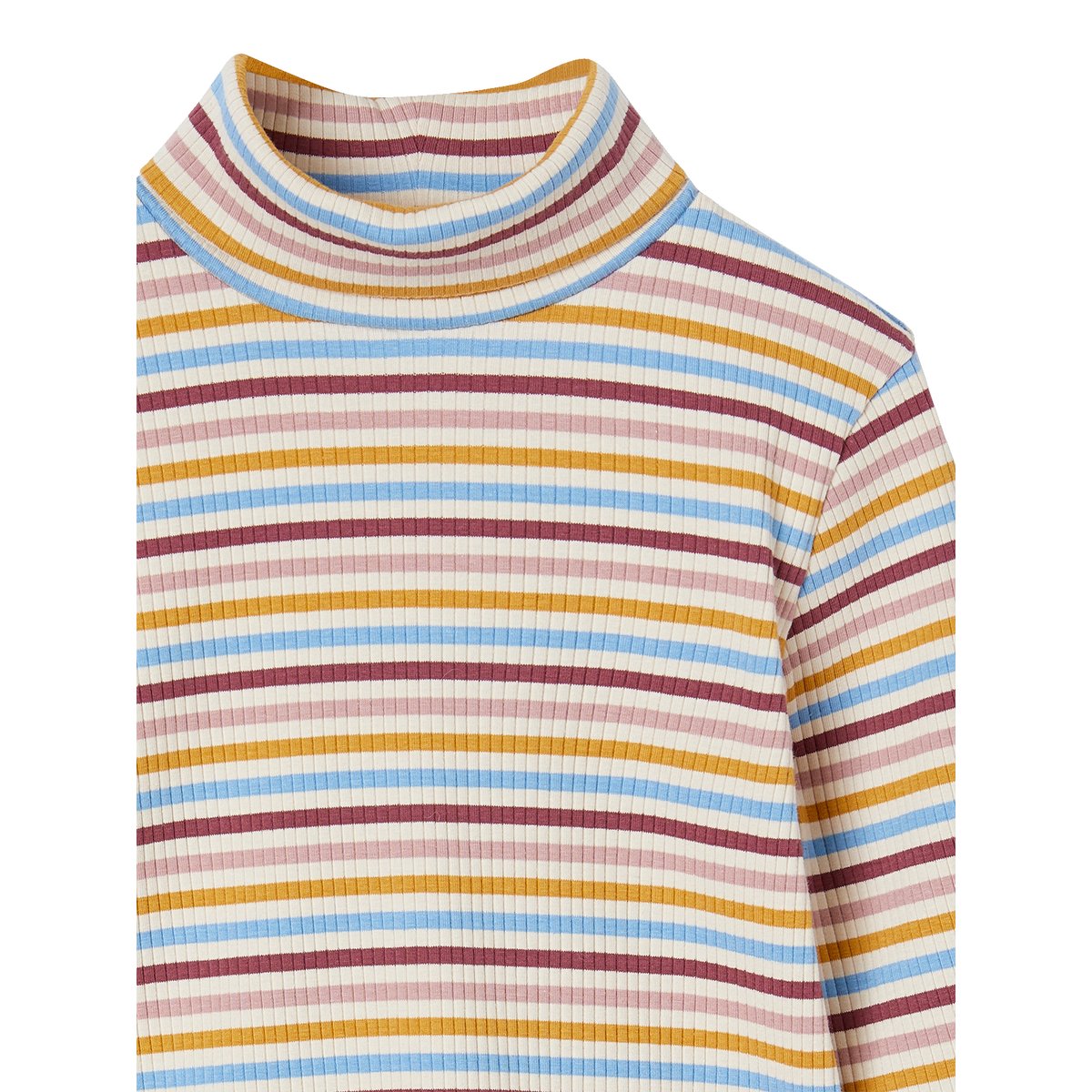 T-shirt col roulé en côtes multicolore, VERTBAUDET