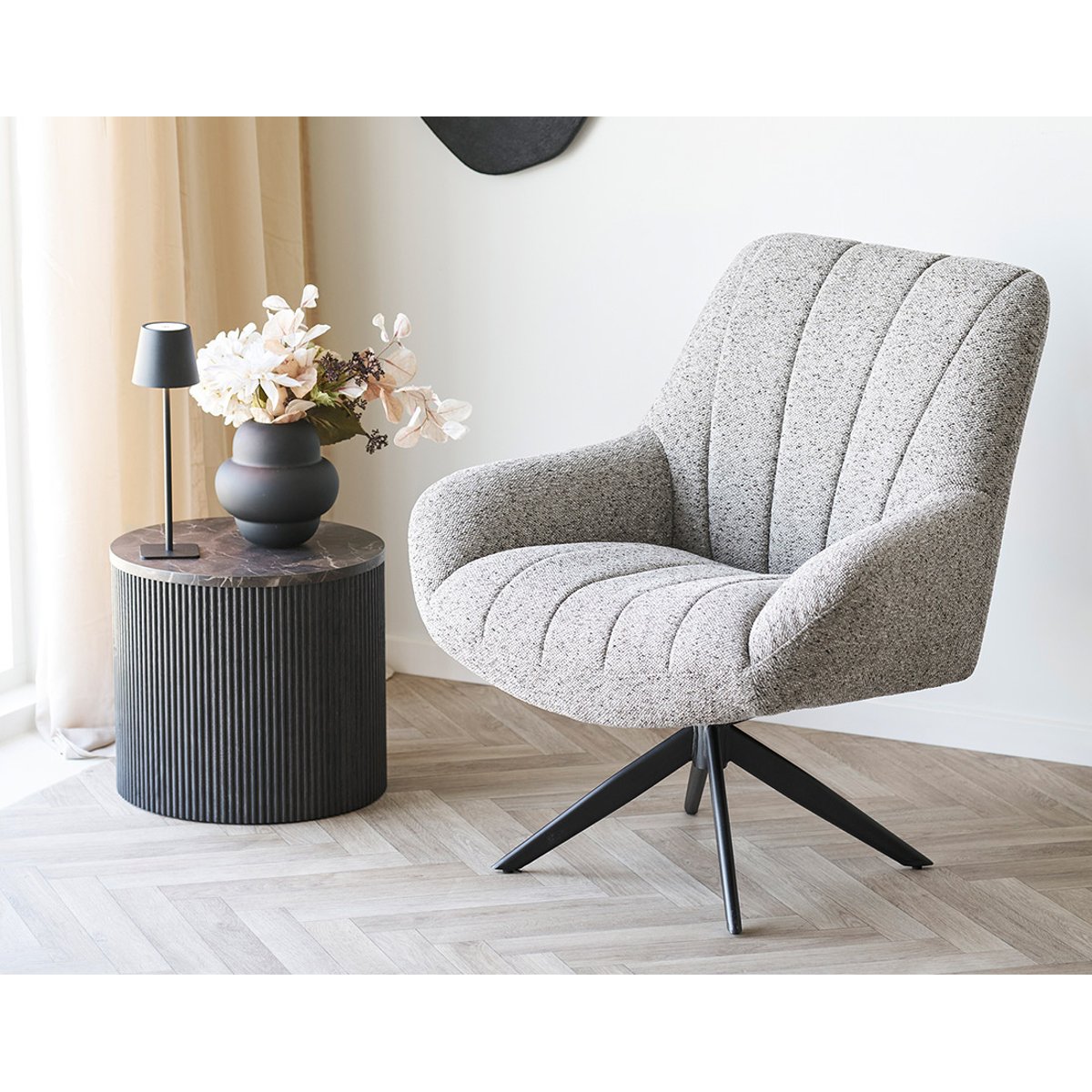 Bout de canapé plateau effet marbre, FINN marron, BEST MOBILIER