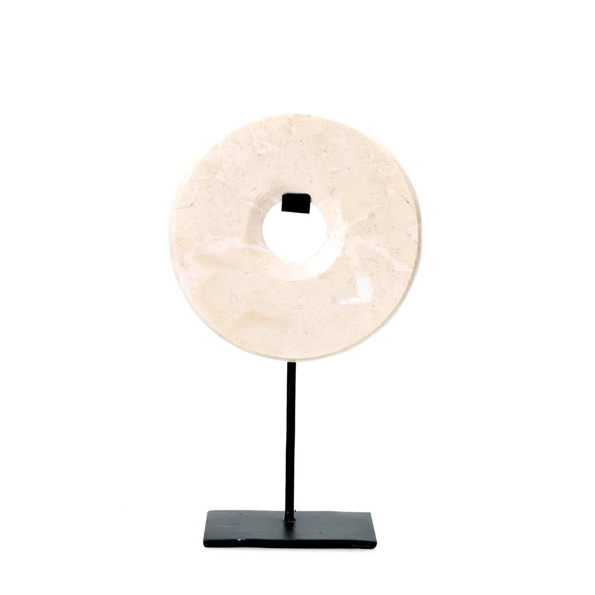 Statuette disque en marbre MARBLE blanc, BAZAR BIZAR