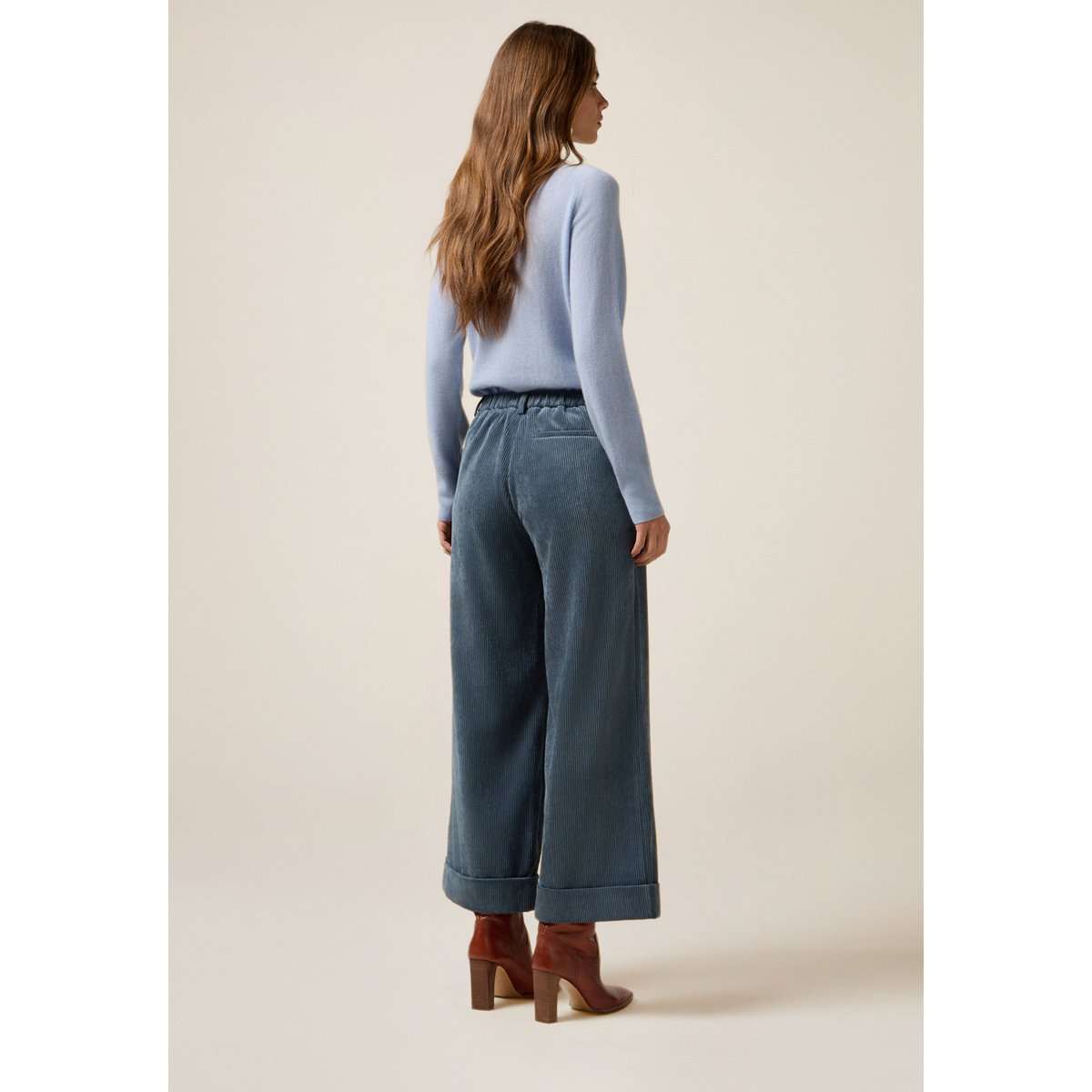 Pantalon cropped light - blue, OLTRE