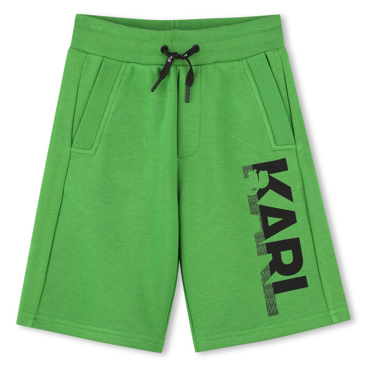 Short bermuda extensible en coton vert brousse, KARL LAGERFELD KIDS