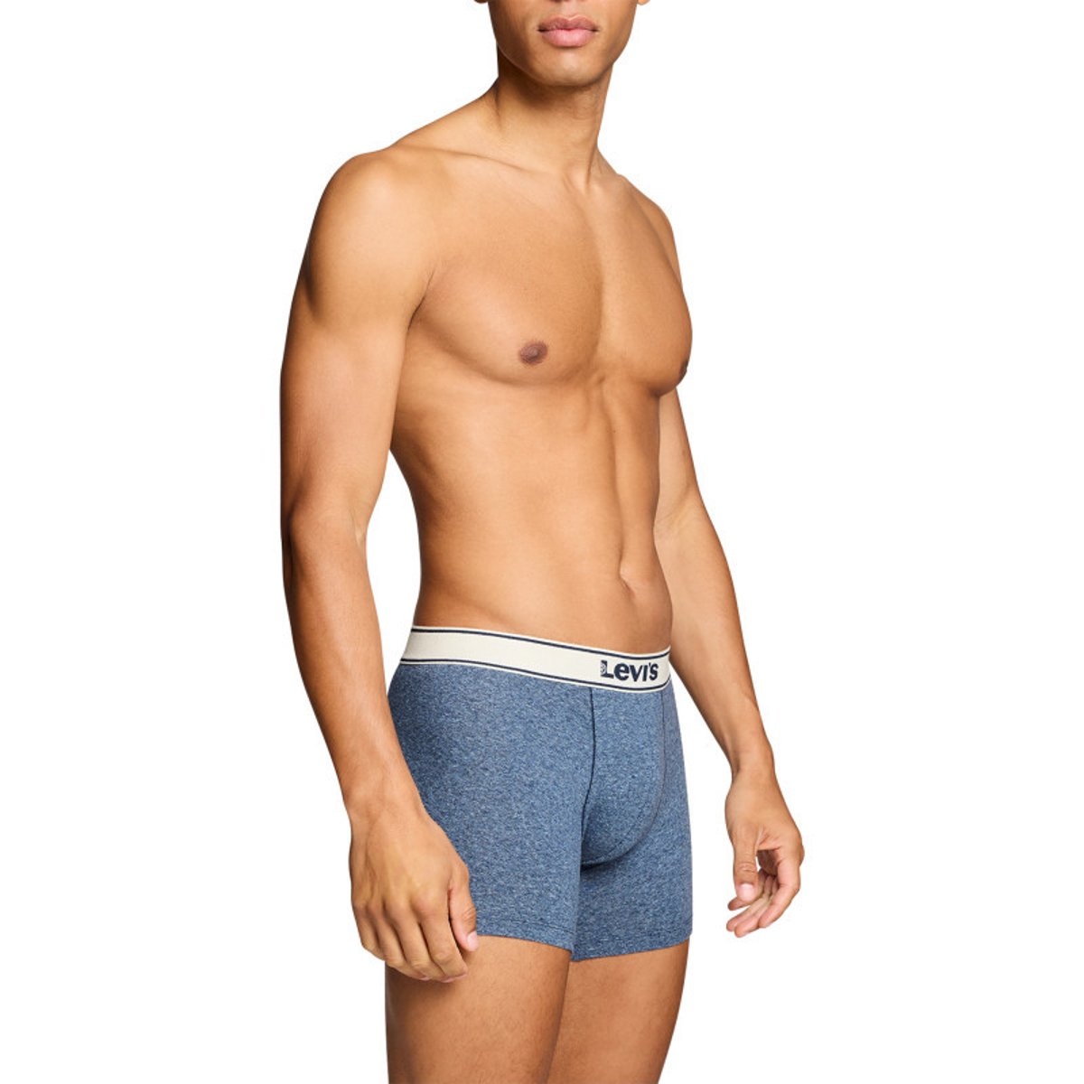 Lot de 2 boxers en coton bleus pourvus de ceintures élastiquées bleu, LEVI'S