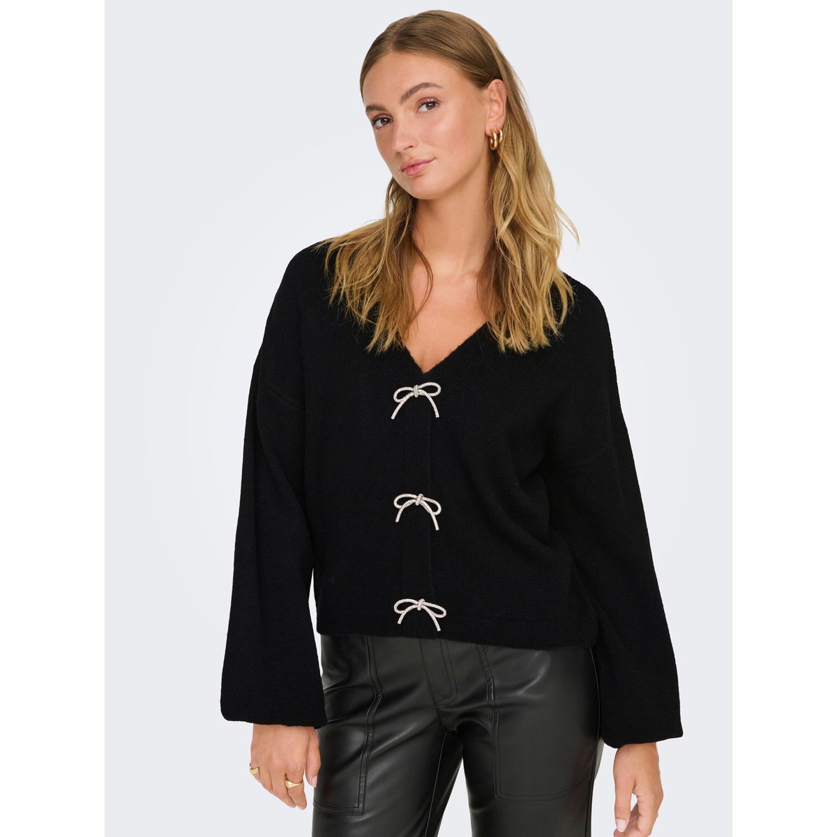 ONLDONNA Pull en maille Pull en maille noire - black, ONLY