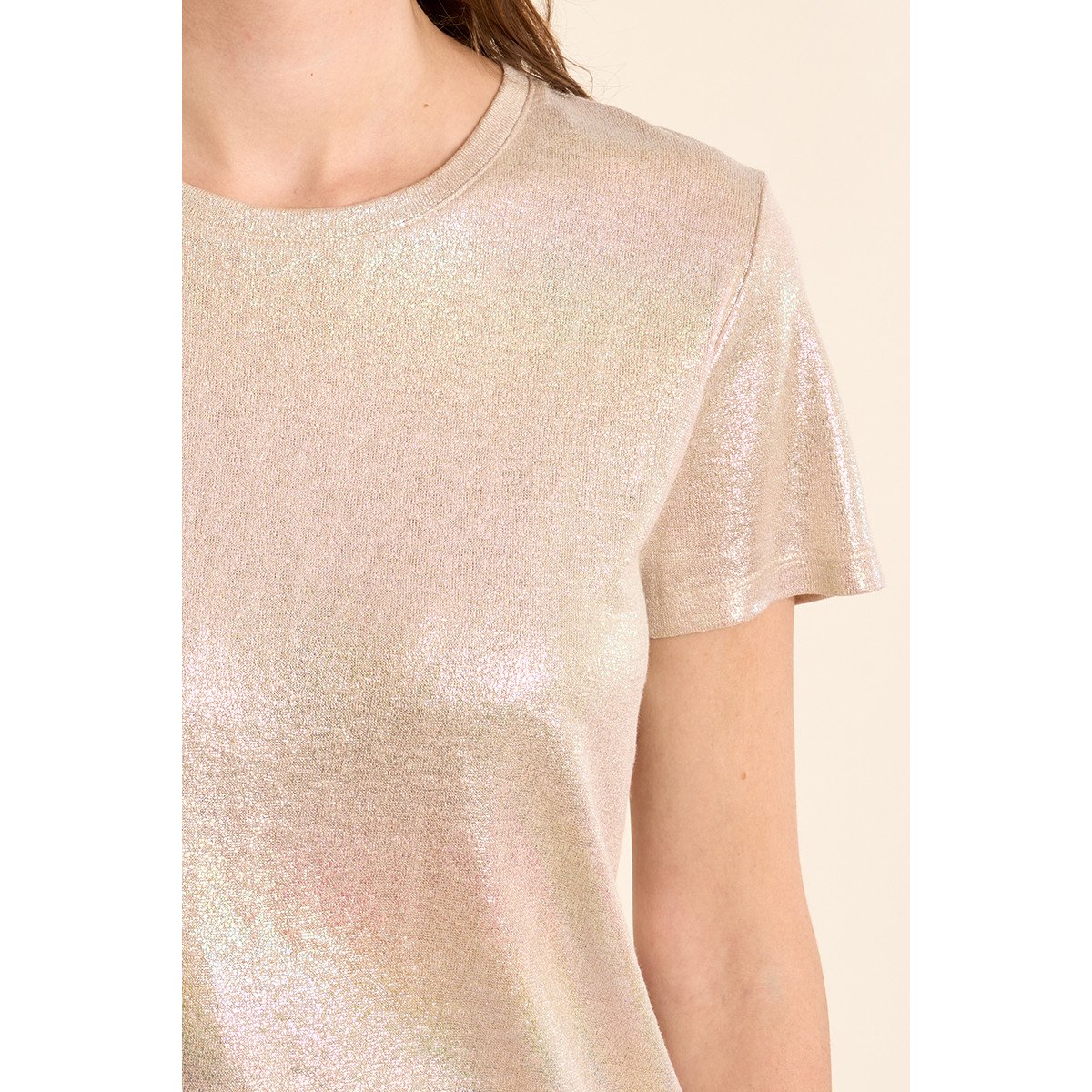 T-shirt irisé beige, MOLLY BRACKEN