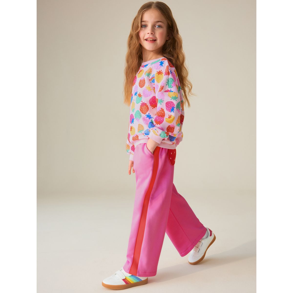 Ensemble pull et jogging, 2 pièces fraise arc-en-ciel, NEXT