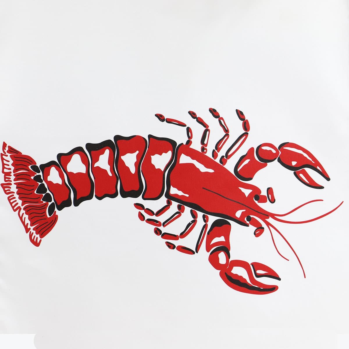 Lot de 2 bavoirs coton 57 fils imprimé adultes HOMARD rouge, LINANDELLE