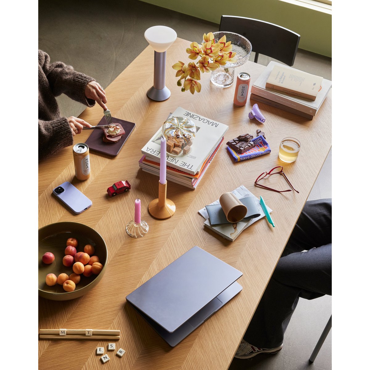 Porte-bougie en fer KINDRED orange, HUBSCH
