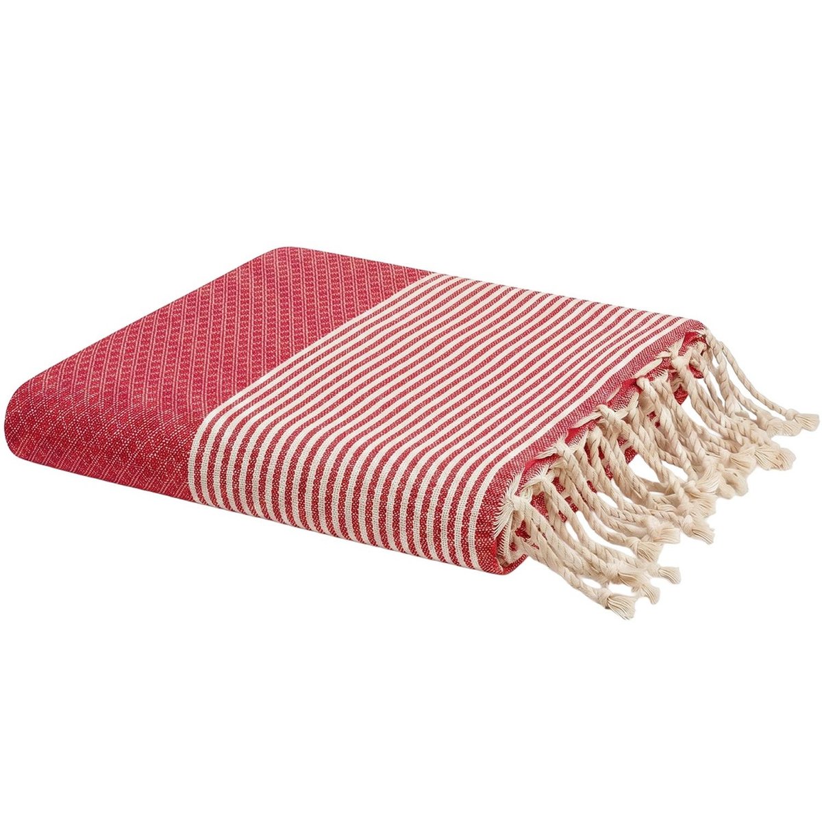 Fouta serviette de plage 100x200 cm coton recyclé Seychelles REVA COLLECTION rouge, SEVIRA KIDS