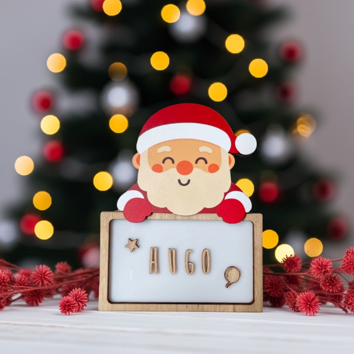 Lampe de Noël personnalisable père noël, VINTIUN
