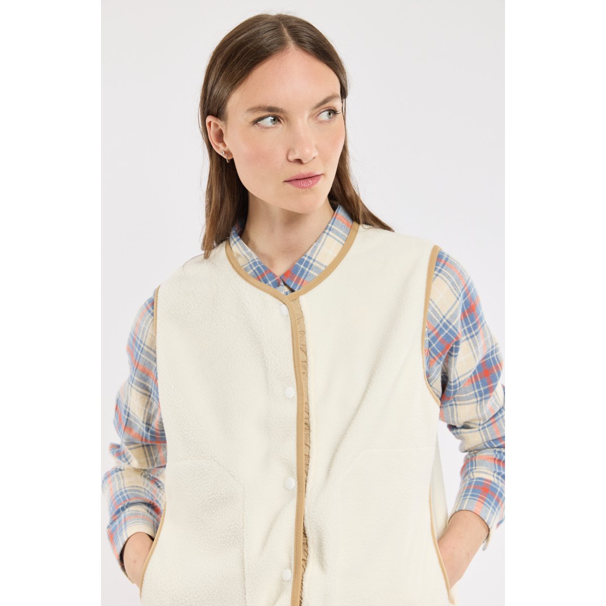 Veste polaire sans manche MEDINA ecume, BERMUDES