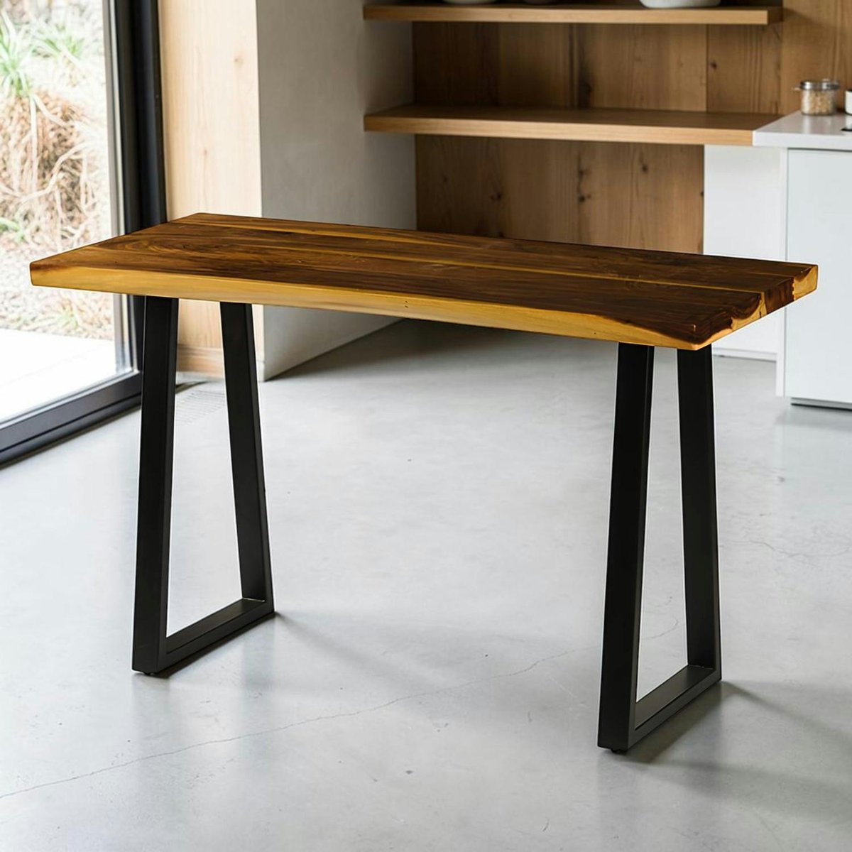 Table haute en bois de suar massif 180 cm NAUTA bois naturel, PIER IMPORT