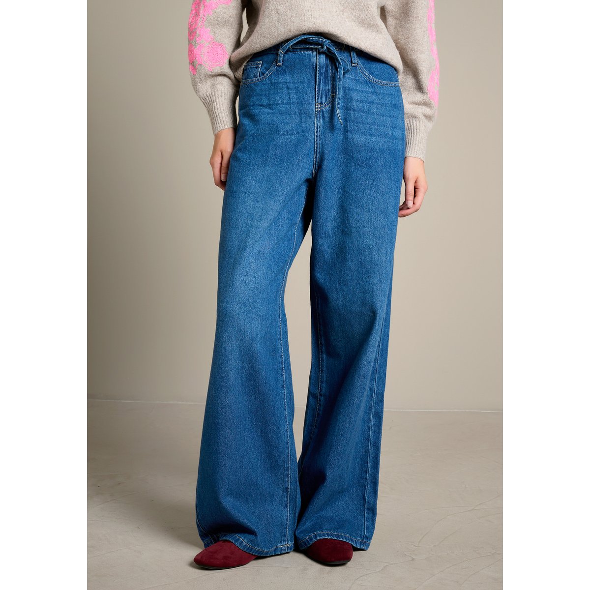 Jean large taille haute medium blue, LOLALIZA