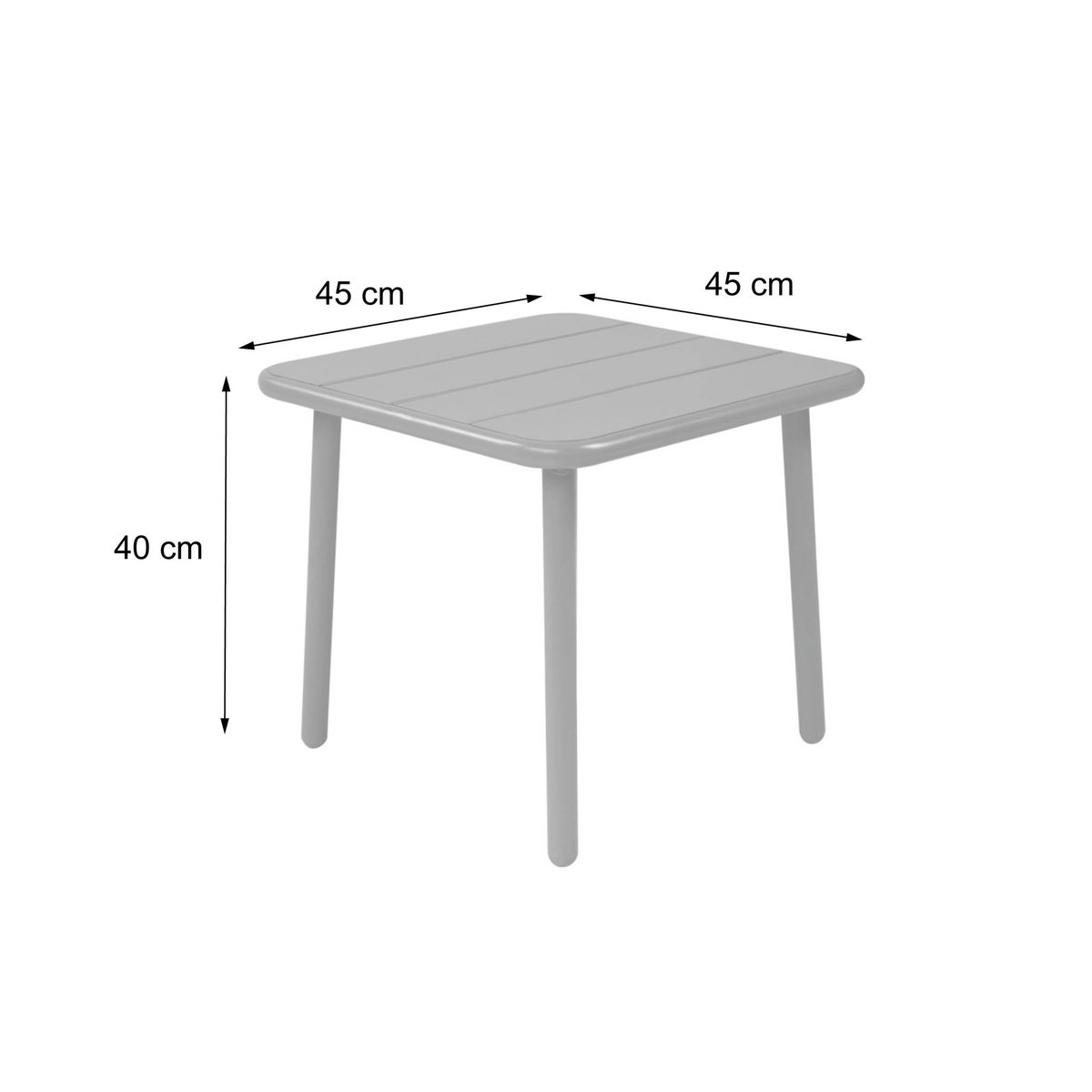 Table basse de jardin carrée acier AMÉLIA anthracite, SWEEEK